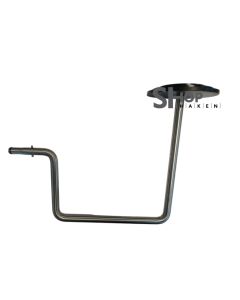 Hoedenhaak in RVS Ø 12 voor puntbevestiging H225 D225 mm, met kunststof steunkap